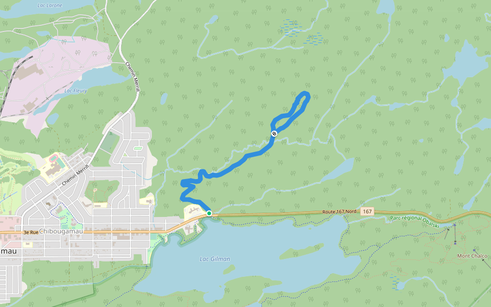 Sentier Stolan-Bédard walking route map in Chibougamau