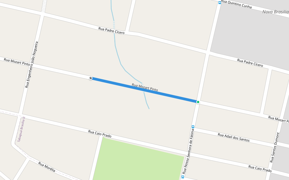 Rua Mozart Pinto walking route map in Caucaia