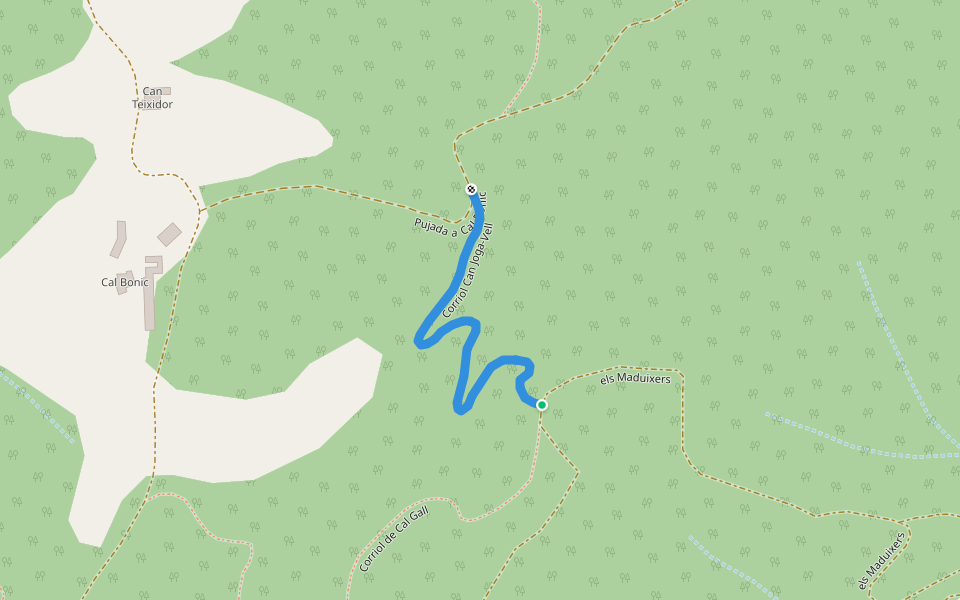 Corriol Can Joga-Vell walking route map in Bescanó