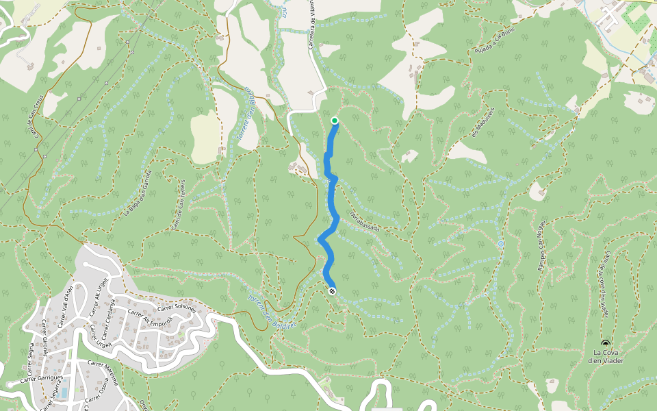 Bosc d'en Casals walking route map in Girona