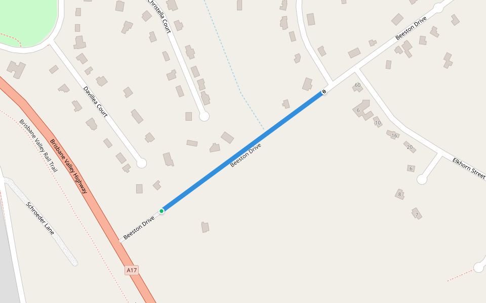 Beeston Drive walking route map in Fernvale