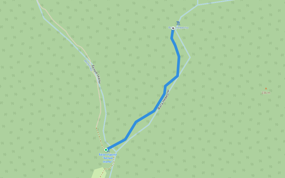 Фата Невесты walking route map in Podkhrebtovoe