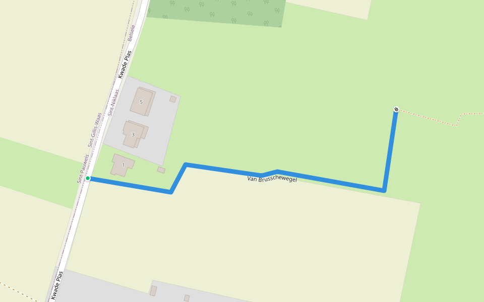 Van Brusschewegel walking route map in Sint-Gillis-Waas