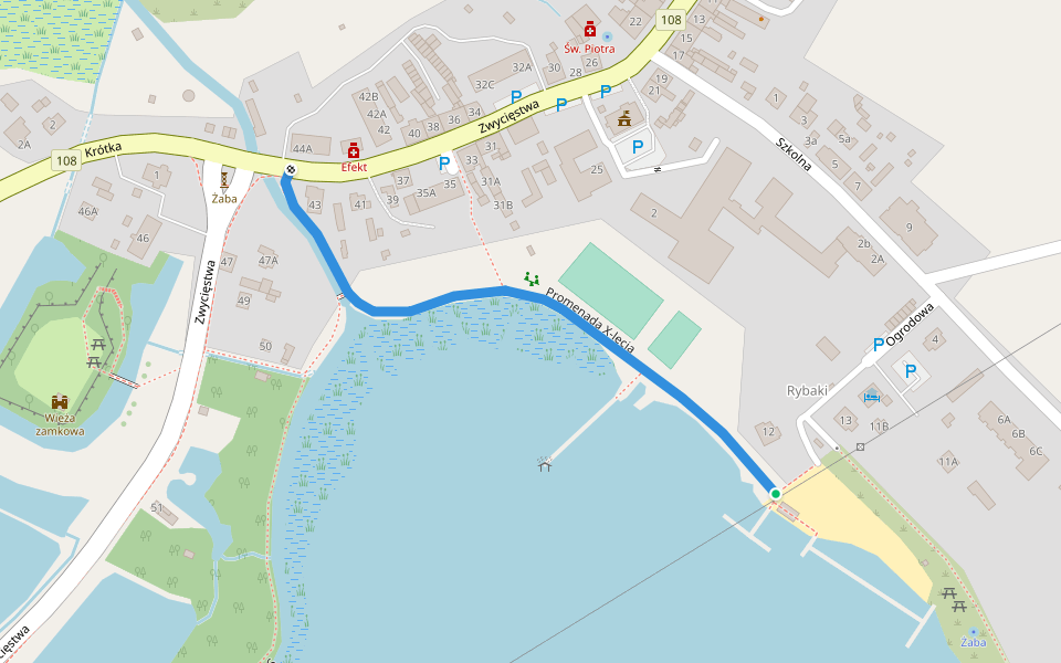 Promenada X-lecia walking route map in Golczewo