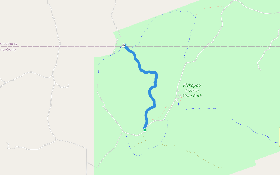 Barbado Ridge Trail walking route map in Brackettville
