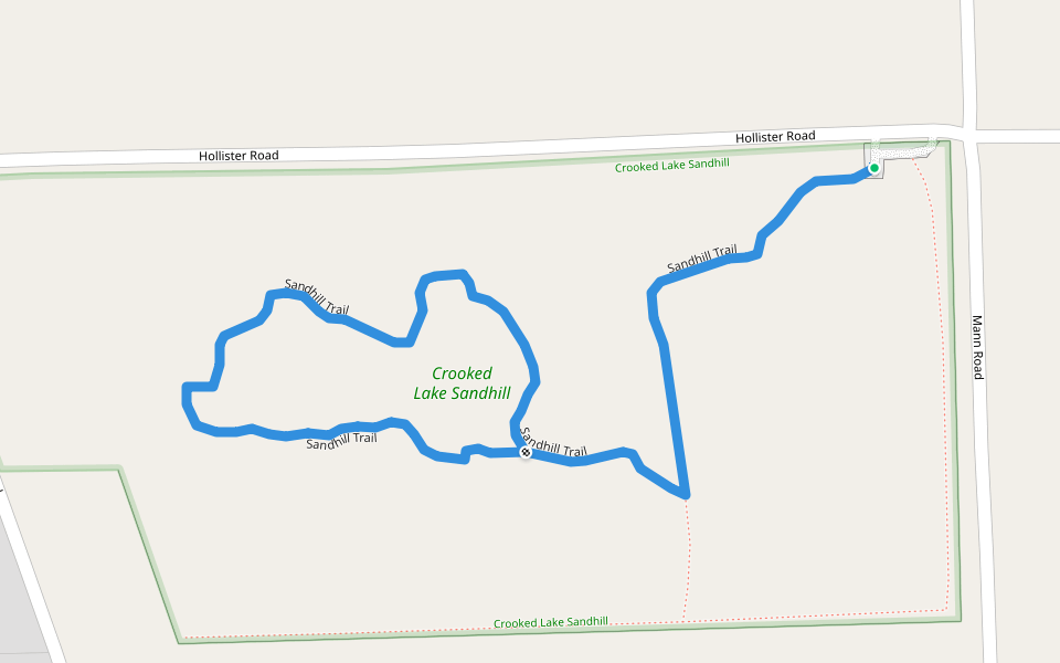 Sandhill Trail walking route map in Babson Park
