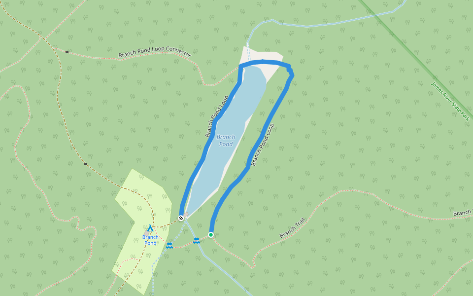 Branch Pond Loop walking route map in Wingina