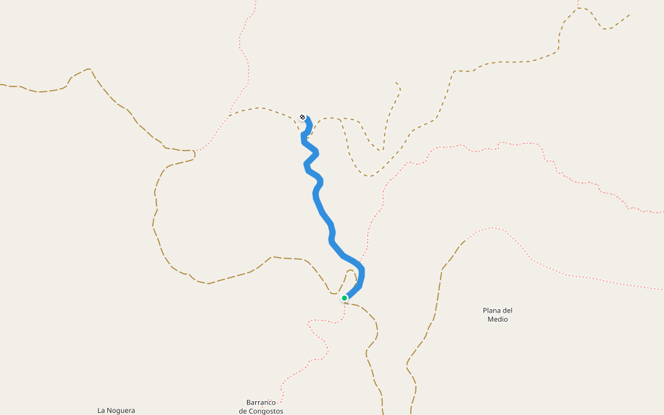Barranco de Congostos walking route map in Fustiñana