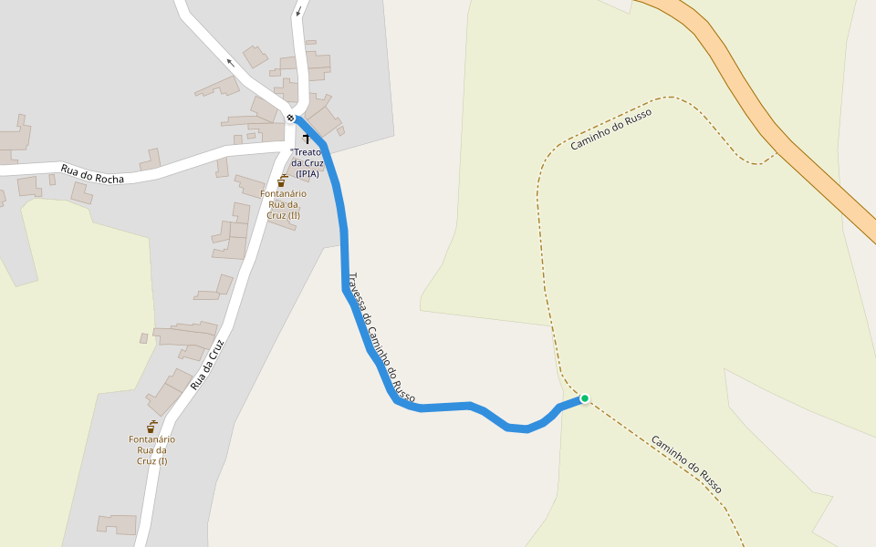 Travessa do Caminho do Russo walking route map in Santana