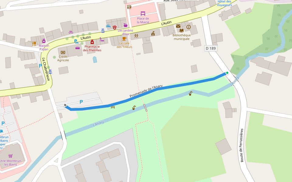 Promenade de l'Anary walking route map in Montbrun-les-Bains