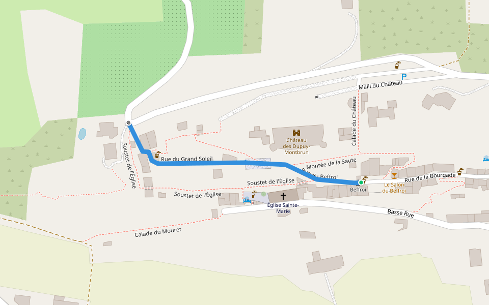 Rue du Grand Soleil walking route map in Montbrun-les-Bains