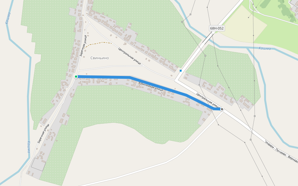 Юбилейная улица walking route map in Svin'ino