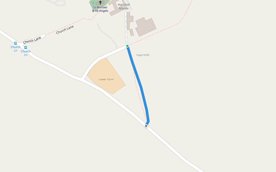 BDD5 walking route map in Harnhill