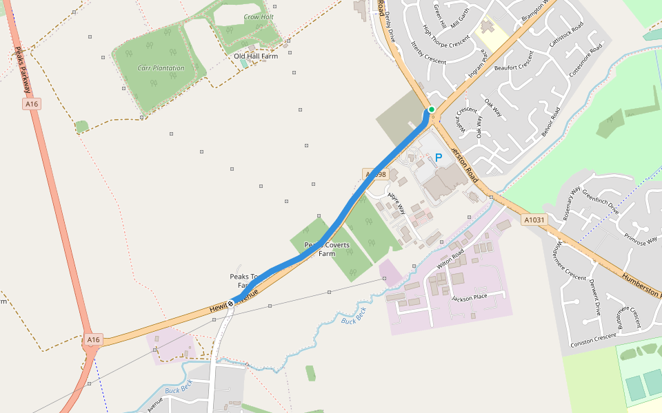 Hewitt's Avenue walking route map in Cleethorpes