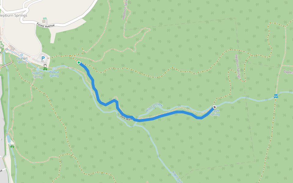 Argyle Walk walking route map in Hepburn Springs