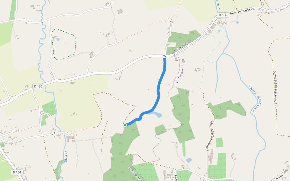 Chemin de la Duvallerie walking route map in Saint-Pierre-en-Auge