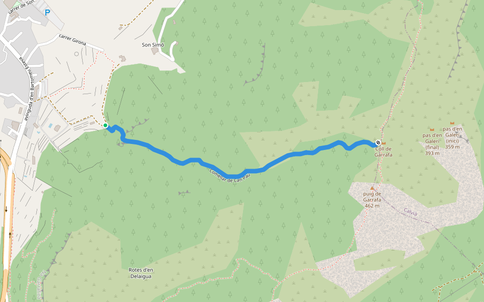 Comellar de Can Pau walking route map in Andratx