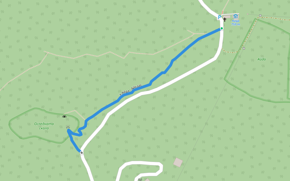 х.Айда - Айкаас walking route map in Dolno Cherkovishte