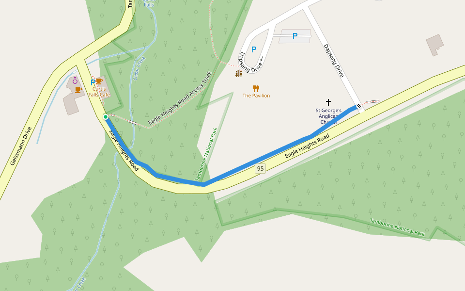 Hilda Curtis Rainforest Walk walking route map in Tamborine Mountain