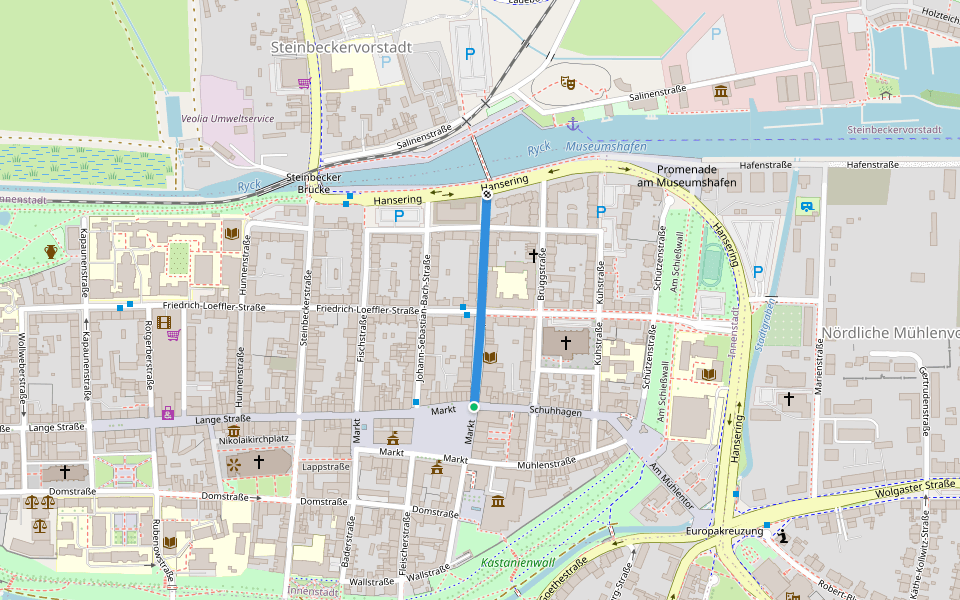 Knopfstraße walking route map in Greifswald