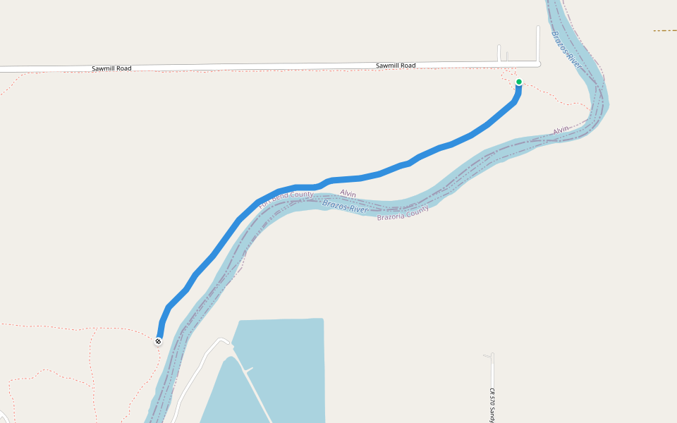 Riverview Trail walking route map in Needville