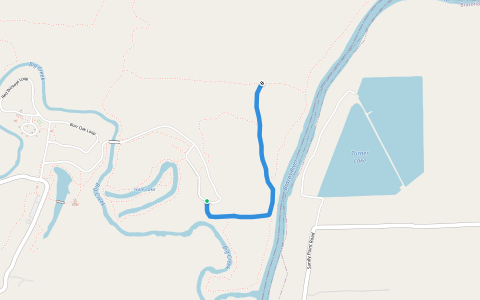 Whiteoak Trail walking route map in Needville