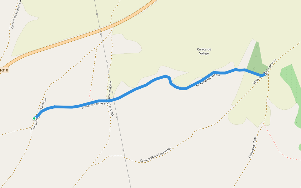 primeras sendas efa walking route map in Alcázar de San Juan