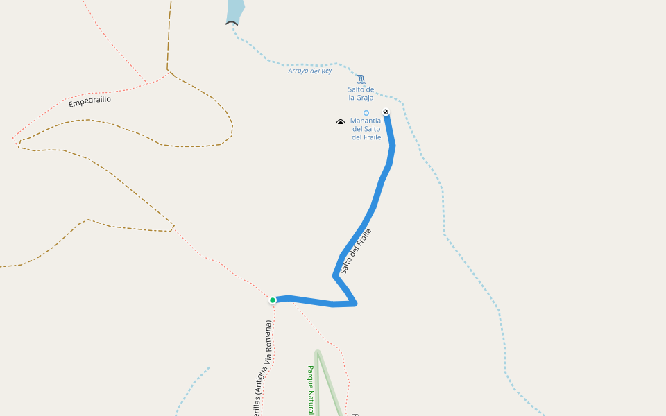 Salto del Fraile walking route map in Santa Elena