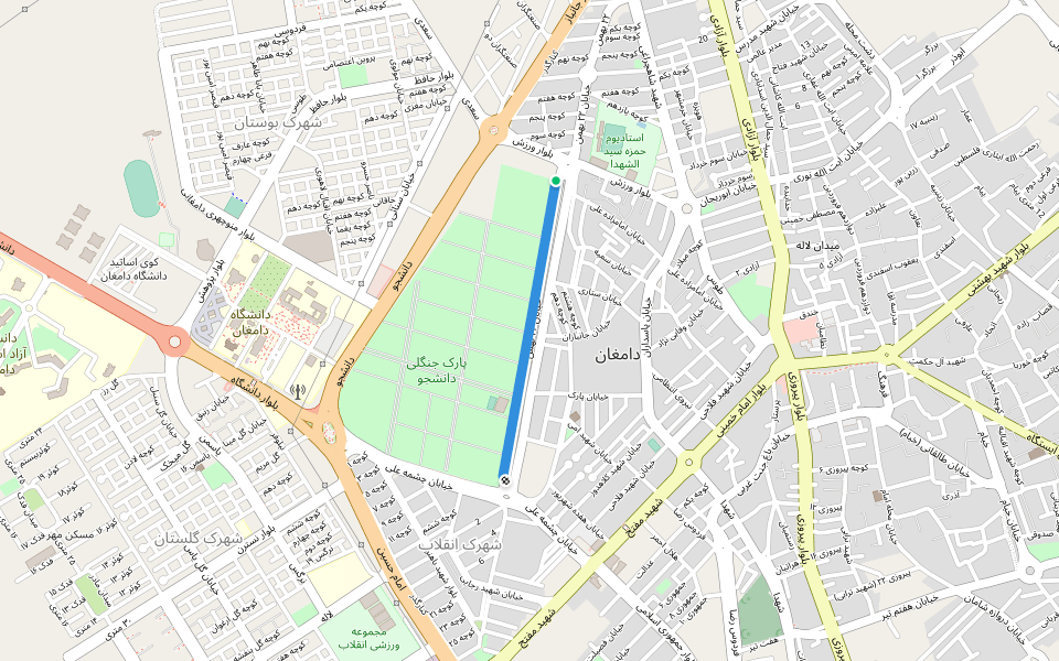 سلامت walking route map in Tāsh-e-olyā