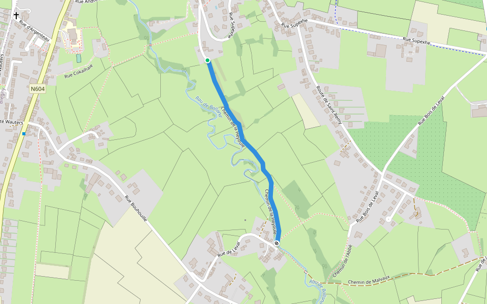 Chemin de la Héyoule walking route map in Blegny
