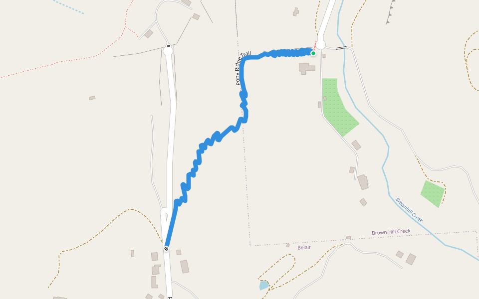 Pony Ridge Trail walking route map in Brown Hill Creek