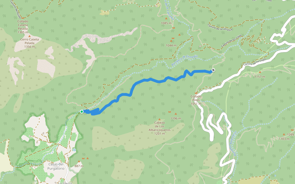 Senda de la Umbria del Barranco de en Medio PR-MU62 walking route map in Totana