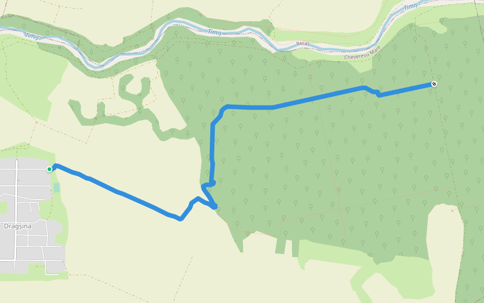 the Dragșina way walking route map in Dragșina