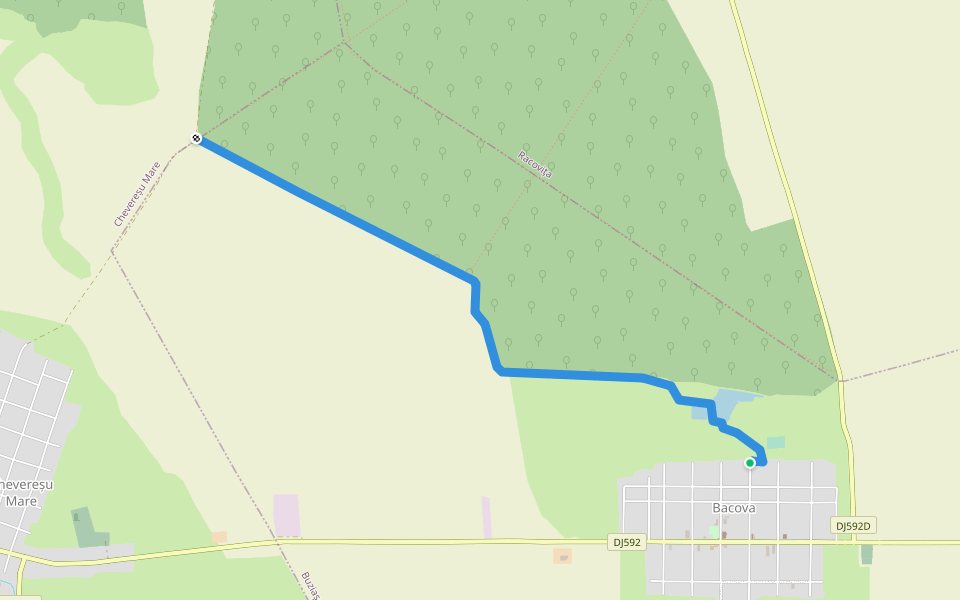 the Bacova Way walking route map in Bacova