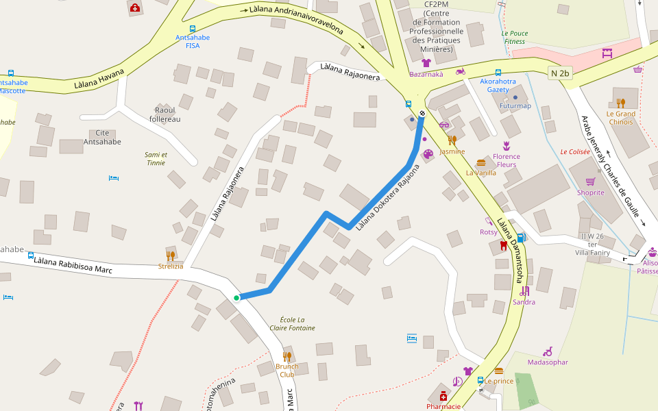 Làlana Dokotera Rajaona walking route map in Amborona