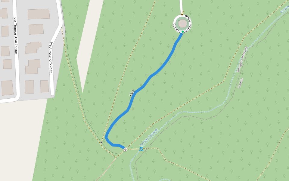 SM2 walking route map in Venegono Inferiore