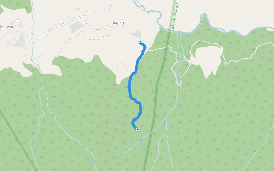 Sankri-Juda ka Talab walking route map in Dehradun
