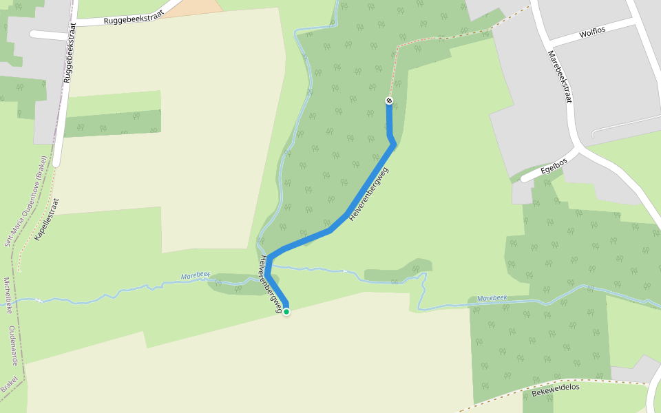 Helverenbergweg walking route map in Zottegem