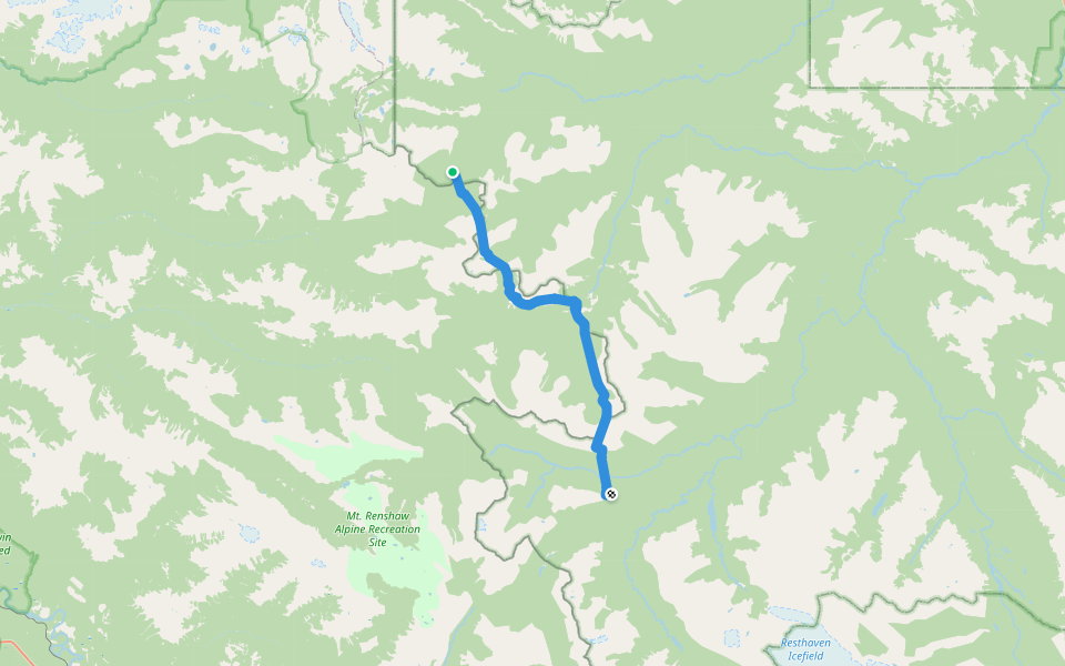 Great Divide Trail walking route map in Tumbler Ridge