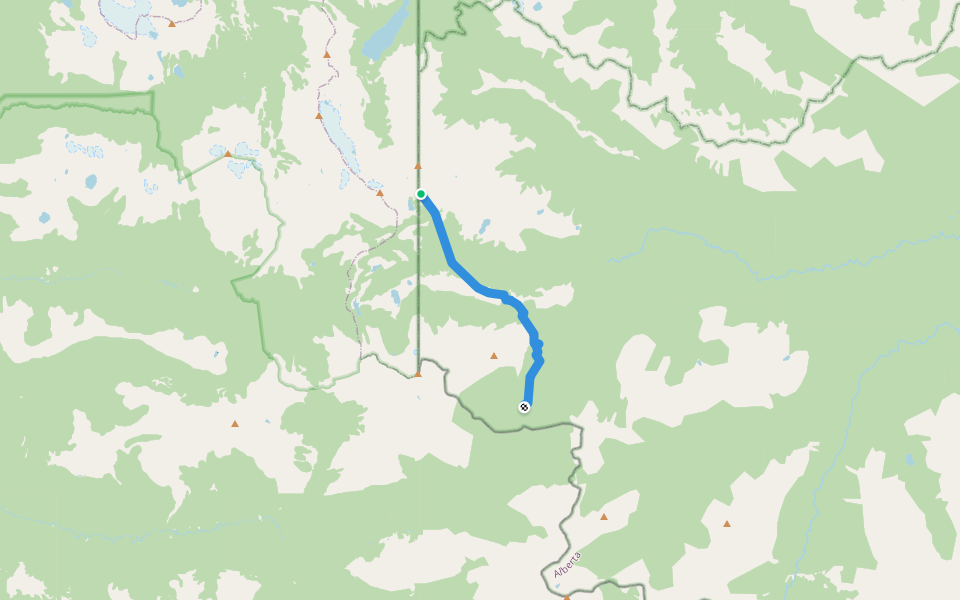 Great Divide Trail walking route map in Beaverlodge