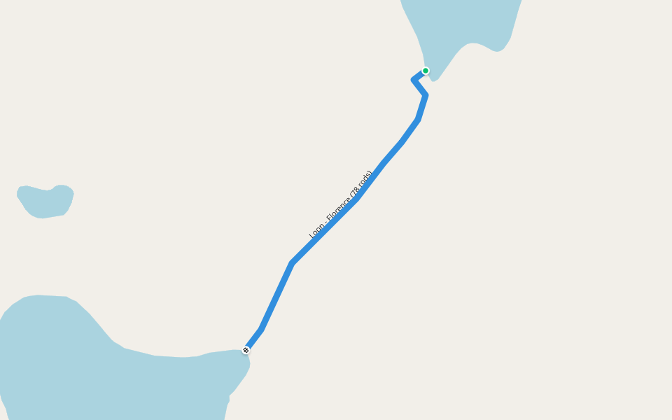 Loon - Florence (78 rods) walking route map in Watersmeet