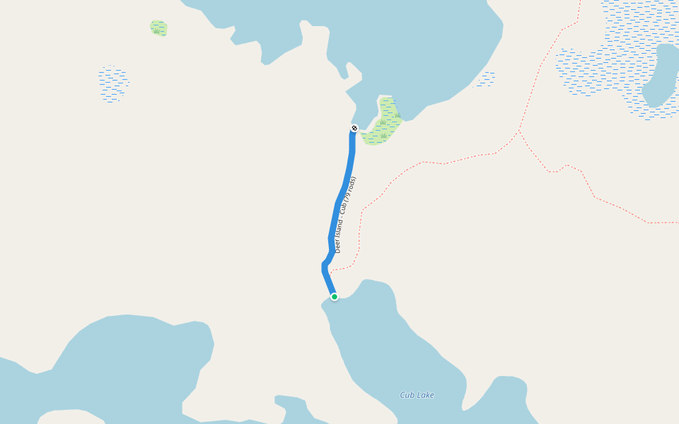 Deer Island - Cub (79 rods) walking route map in Land O' Lakes
