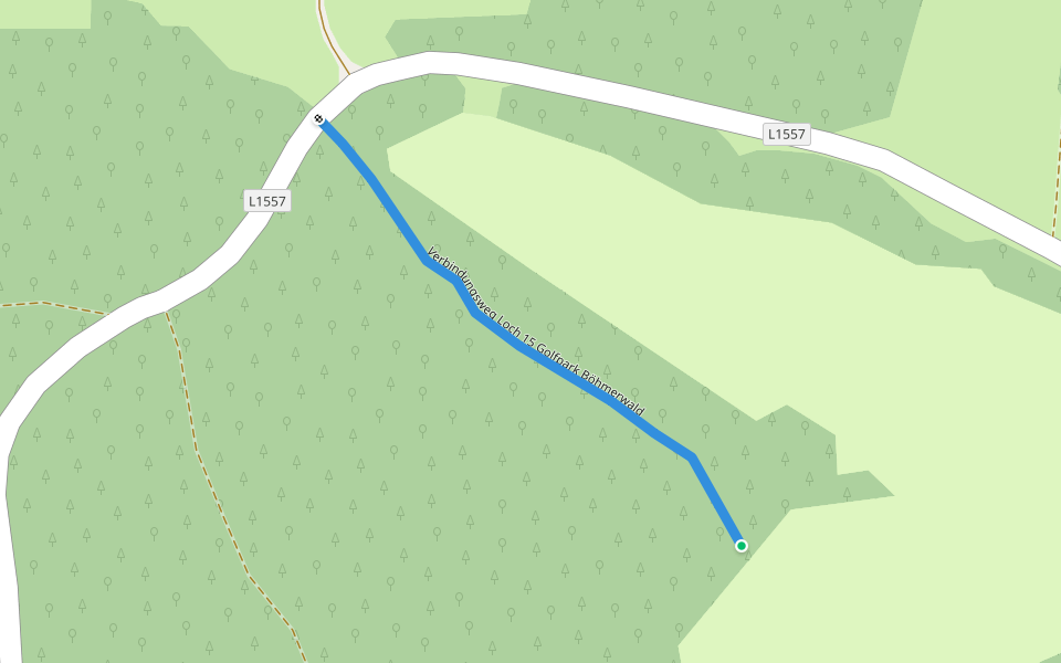 Verbindungsweg Loch 15 Golfpark Böhmerwald walking route map in Julbach