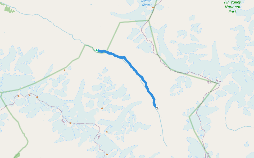 Odi Thatch to Mantalai Lake walking route map in Sosan