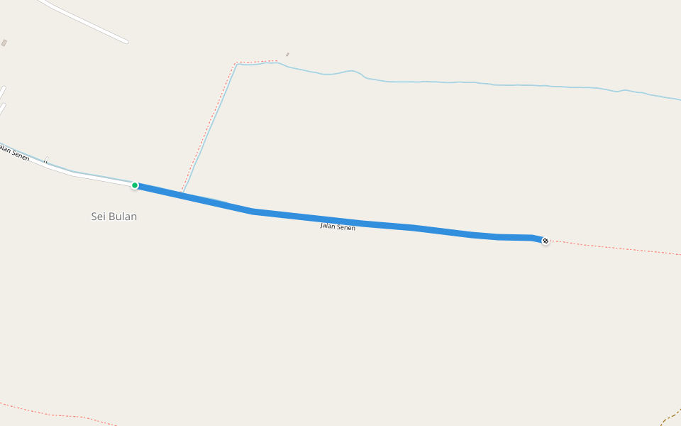 Jalan Senen walking route map in Singkawang