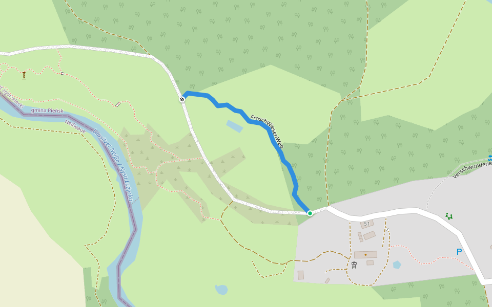 FroschWiesenWeg walking route map in Bielawa Dolna