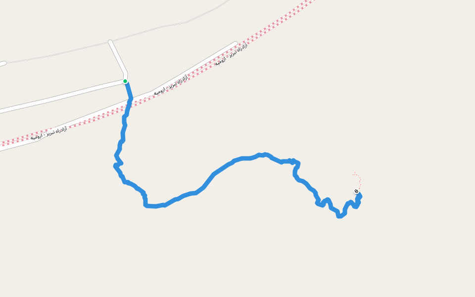 قلعه هولاگو خان walking route map in Aq Gonbad