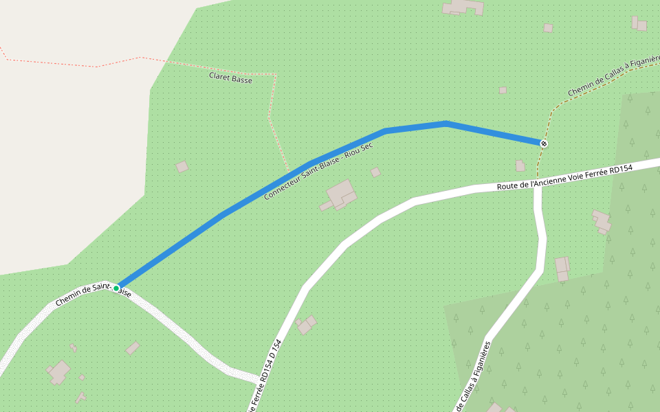 Connecteur Saint-Blaise - Riou Sec walking route map in Callas