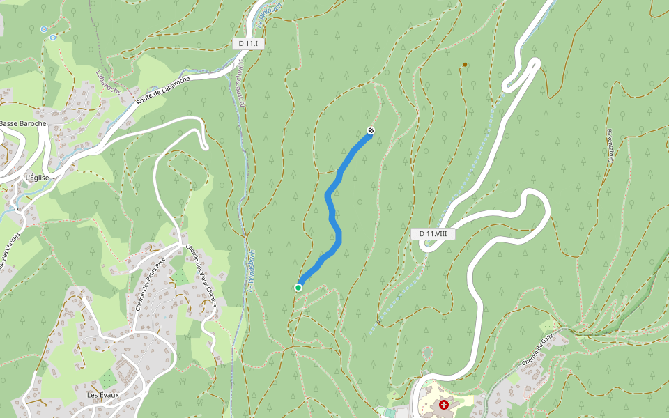 Chemin de la Roche du Corbeau walking route map in Ammerschwihr