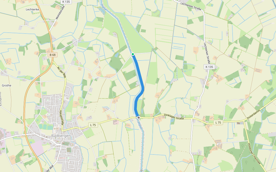 Hasedeich walking route map in Badbergen